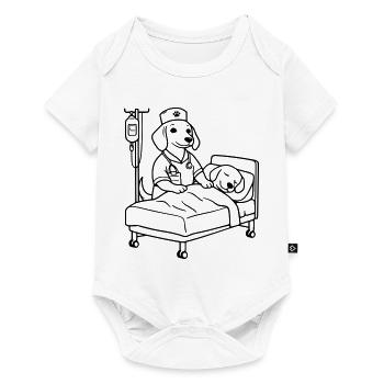 klinik hunde krankenpflege dog edition - Baby Premium Kurzarmbody - Weiß - Vorne