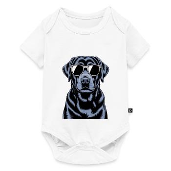 Schwarzer Labrador  - Baby Premium Kurzarmbody - Weiß - Vorne
