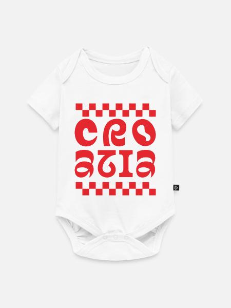 Kroatisches Retro-Schriftzeichen - Baby Premium Kurzarmbody - Weiß
