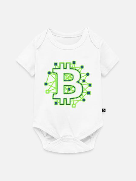 Bitcoin Platine Circuit Tech Krypto - Baby Premium Kurzarmbody - Weiß