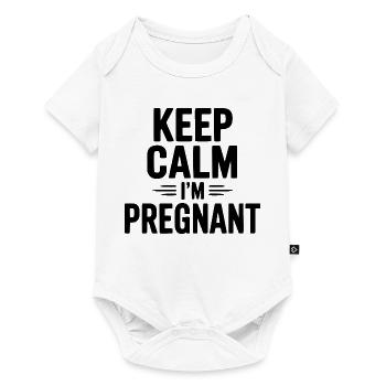 Bleib ruhig, ich bin schwanger. - Baby Premium Kurzarmbody - Weiß - Vorne