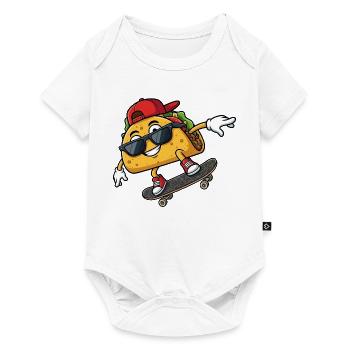 Slogan cool du skateboarder taco - Body à manches courtes Premium Bébé - blanc - Devant