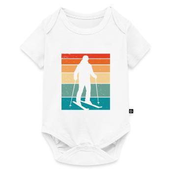 Skiing Skiers skieurs - Body à manches courtes Premium Bébé - blanc - Devant