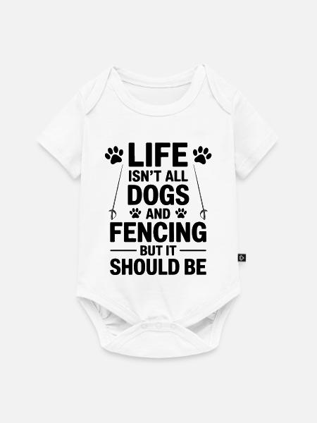 Fechten Sprüche Hunde Lustiges Fechten Geschenk - Baby Premium Kurzarmbody - Weiß