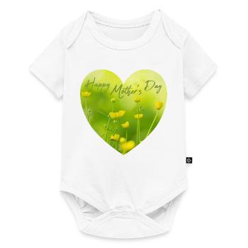 Heart with Flowers for Mother's Day Gift Mother's Day - Baby Premium short-sleeve bodysuit - white - Front