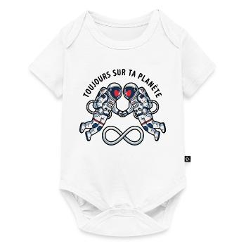 Cosmic Lovers: Astronaut Hearts - Body à manches courtes Premium Bébé - blanc - Devant