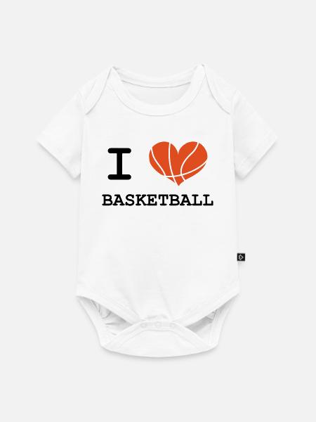 Ich liebe Basketball - Baby Premium Kurzarmbody - Weiß