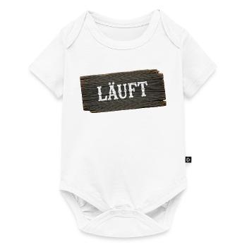 Läuft – minimalistisches Handwerker Statement - Baby Premium Kurzarmbody - Weiß - Vorne