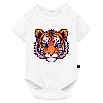 Colorful tiger head illustration - Baby Premium short-sleeve bodysuit - white - Front