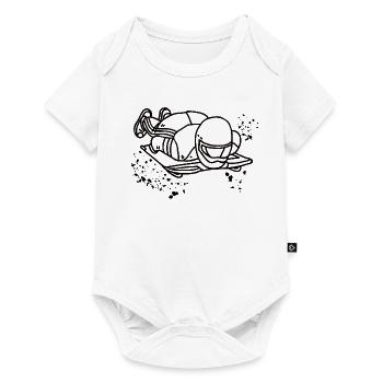 Skeleton Bobsleigh Winter Sports Sled - Baby Premium Kurzarmbody - Weiß - Vorne