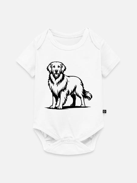 Golden Retriever mit stolzer Pose - Baby Premium Kurzarmbody - Weiß
