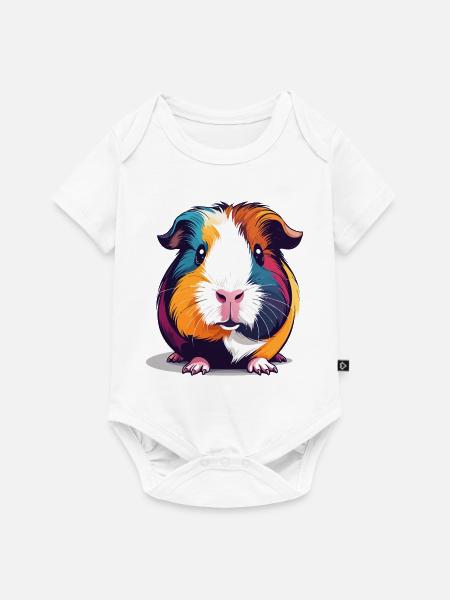 Bunte Meerschweinchen PopArt Illustration - Baby Premium Kurzarmbody - Weiß
