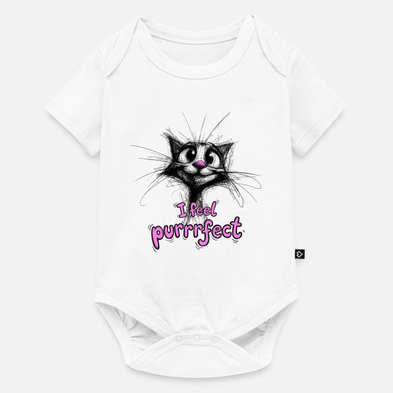 Super mignon chat - je me sens purofeit - Body à manches courtes Premium Bébé - blanc