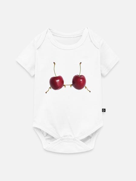 Kirschenherz Verbindung - Baby Premium Kurzarmbody - Weiß