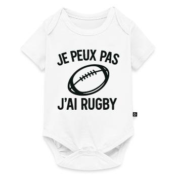 Je peux pas j'ai rugby - Body à manches courtes Premium Bébé - blanc - Devant