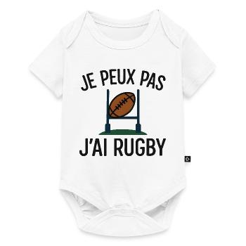 Je peux pas j'ai rugby - Body à manches courtes Premium Bébé - blanc - Devant