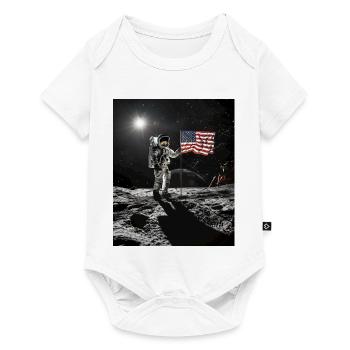 Astronaute sur la lune - Body à manches courtes Premium Bébé - blanc - Devant