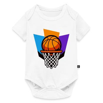 Conception graphique du dunk de panier de basket-ball - Body à manches courtes Premium Bébé - blanc - Devant