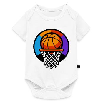 Basketball Hoop Ball Icon Graphic - Baby Premium short-sleeve bodysuit - white - Front