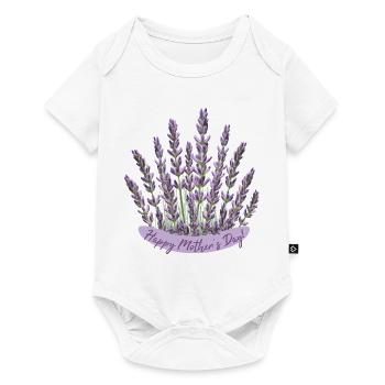 Lavender Heart Mother's Day Motif Best Mom - Baby Premium short-sleeve bodysuit - white - Front
