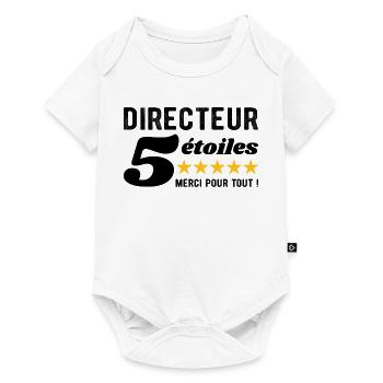 Cadeau Directeur 5 Étoiles - Merci pour tout ! - Body à manches courtes Premium Bébé - blanc - Devant