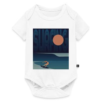 SURFER WAVE - Baby Premium short-sleeve bodysuit - white - Front