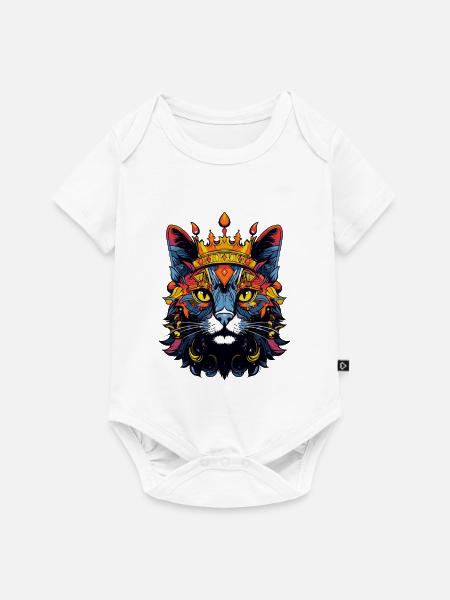 Königliche Katze Krone - Baby Premium Kurzarmbody - Weiß