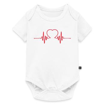 Heartbeat Heart Line Design - Baby Premium short-sleeve bodysuit - white - Front