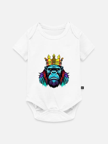Gorilla Neon Krone - Baby Premium Kurzarmbody - Weiß
