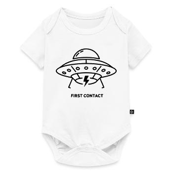 UFO First Contact Alien Lightning Vector - Baby Premium short-sleeve bodysuit - white - Front