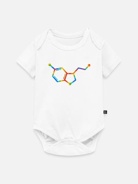 Regenbogenmolekülgeometrie – Seratonin - Baby Premium Kurzarmbody - Weiß