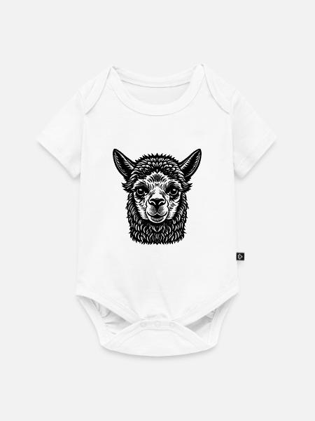 Alpaka - Baby Premium Kurzarmbody - Weiß