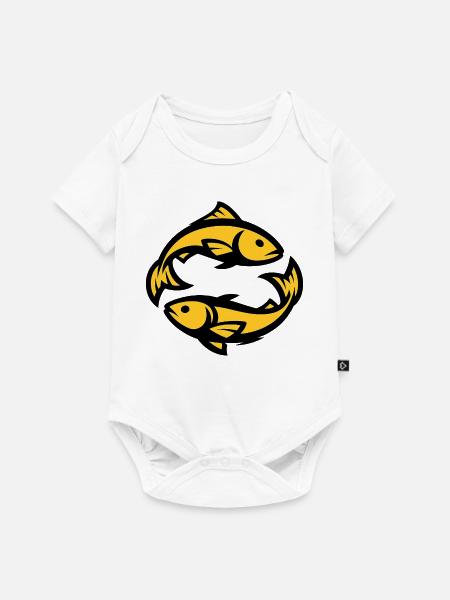 Fische-Tierkreis - Baby Premium Kurzarmbody - Weiß