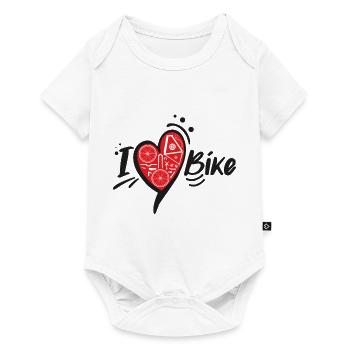Coeur Vélo et Pédales - Body à manches courtes Premium Bébé - blanc - Devant