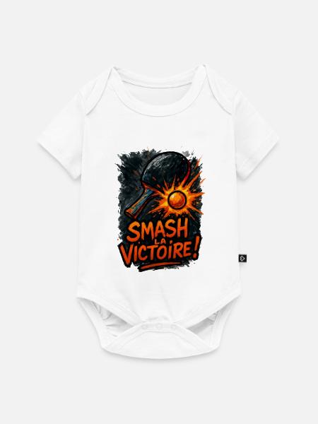 Zerstört den Sieg! Tischtennis - Baby Premium Kurzarmbody - Weiß