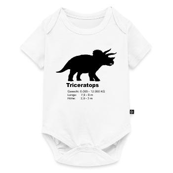 Profil Triceratops – Faits sur les dinosaures - Body à manches courtes Premium Bébé - blanc - Devant