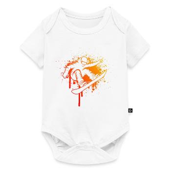 Message clair sur le snowboard pour les femmes - Body à manches courtes Premium Bébé - blanc - Devant