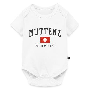 Emblème du drapeau suisse de Muttentz - Body à manches courtes Premium Bébé - blanc - Devant