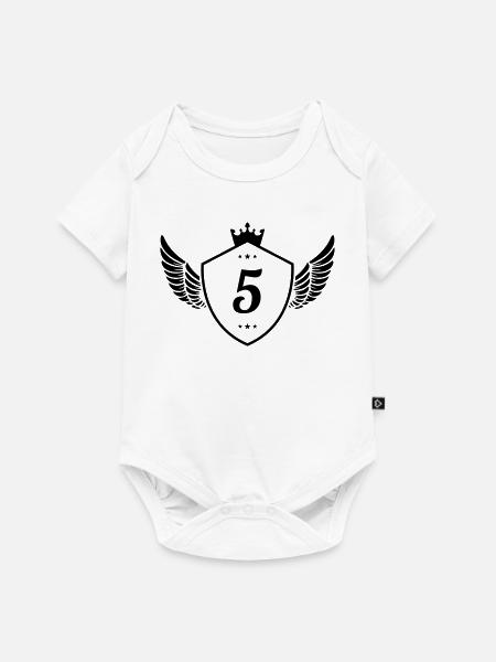 5 Wappen - Baby Premium Kurzarmbody - Weiß