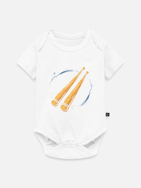 Schlagzeugstöcke Grafik - Baby Premium Kurzarmbody - Weiß