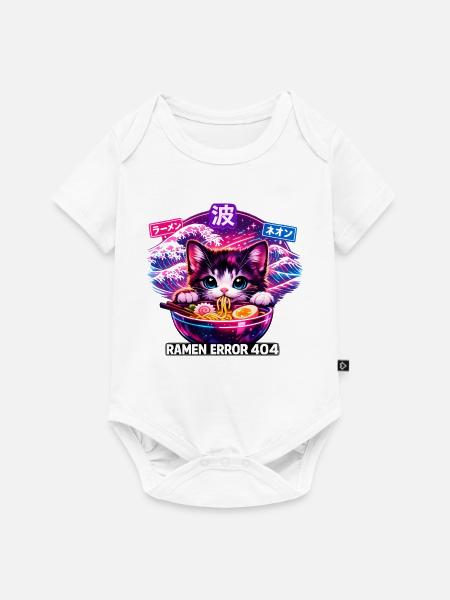 Ramen Neko Neon 404 - Baby Premium Kurzarmbody - Weiß