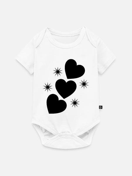 Hearts & Stars - Baby Premium Kurzarmbody - Weiß