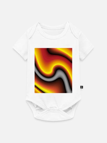 Lava-Welle Farbenspiel - Baby Premium Kurzarmbody - Weiß