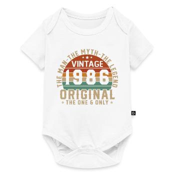 1986 Vintage Retro Geburtstagsgeschenk - Baby Premium Kurzarmbody - Weiß - Vorne