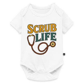 Scrub Life Medical Stethoscope - Baby Premium short-sleeve bodysuit - white - Front