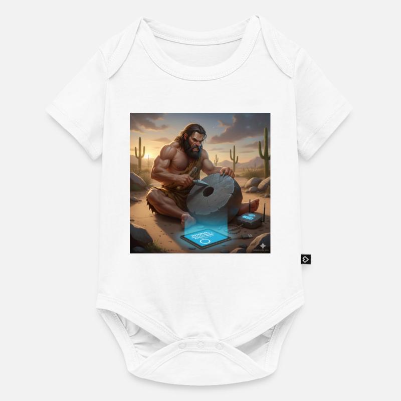 Caveman Tech Support – Das erste Tutorial - Baby Premium Kurzarmbody - Weiß