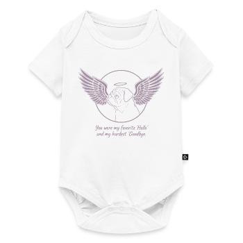 Pug Dog Cloud Angel Wings Farewell Mourning - Baby Premium short-sleeve bodysuit - white - Front