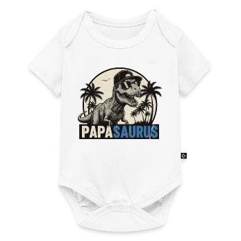 Papasaurus – Cool T-Rex Father Design - Body à manches courtes Premium Bébé - blanc - Devant