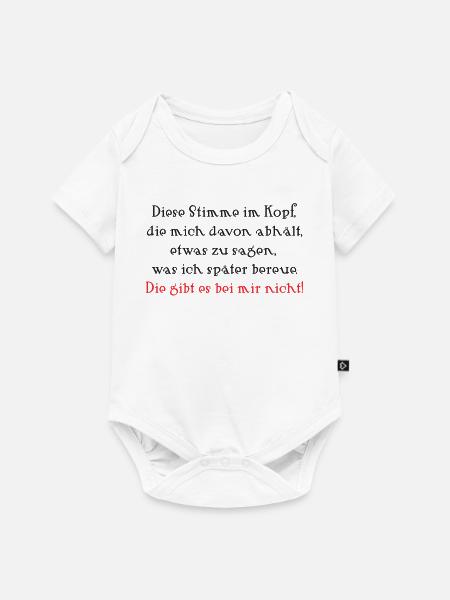 Stimme im Kopf: Niemals Bereuen - Baby Premium Kurzarmbody - Weiß