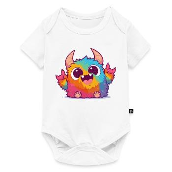 Charme Roche-monstre Coloré - Body à manches courtes Premium Bébé - blanc - Devant